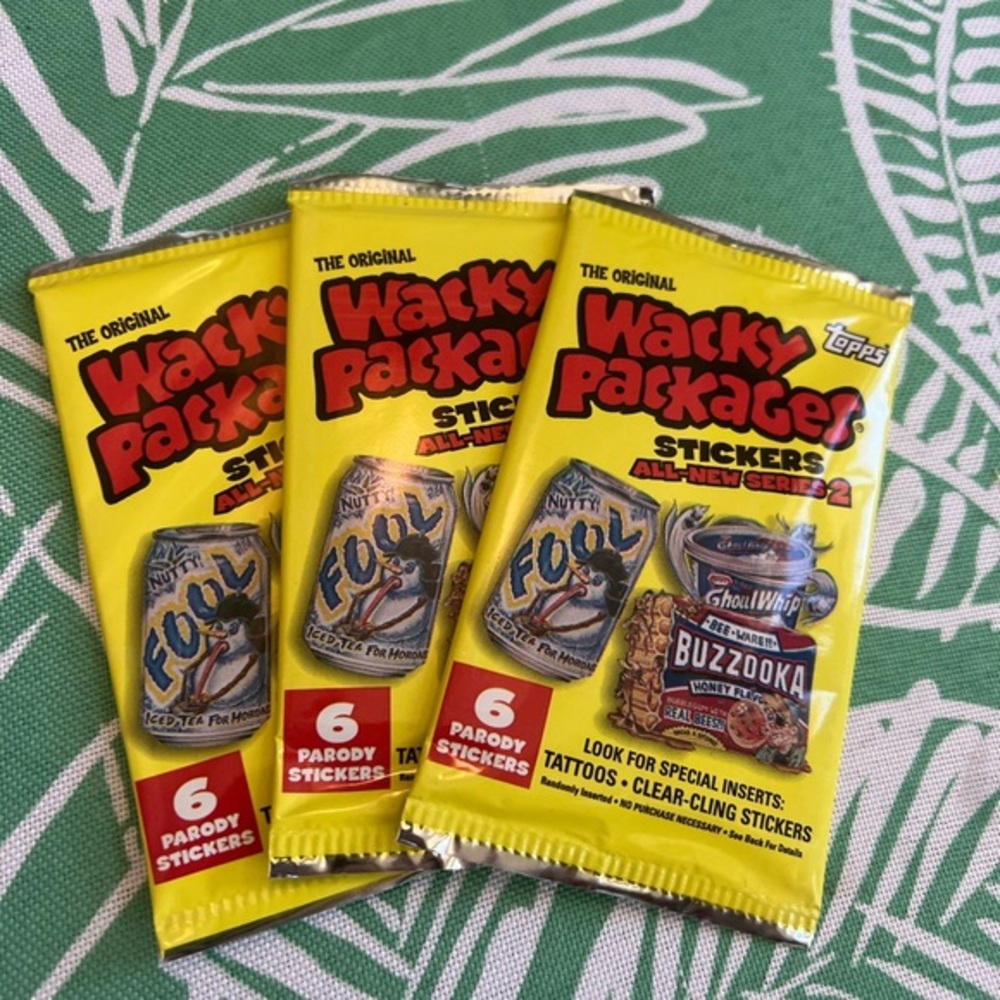 3 Packs All New Wacky Package Series 2 Trading Sticker Pack